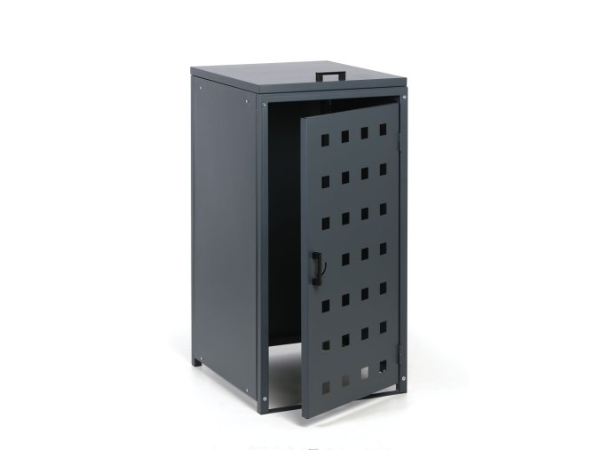 Přístřešek na popelnici do objemu 120 l, 114 x 57 x 62,3 cm, šedá