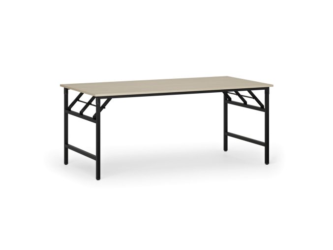 Konferenční stůl FAST READY, 180x90 cm, černá podnož, bříza