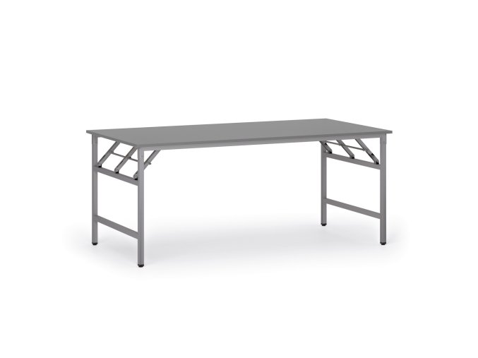 Konferenční stůl FAST READY, 180x90 cm, šedostříbrná podnož, grafit