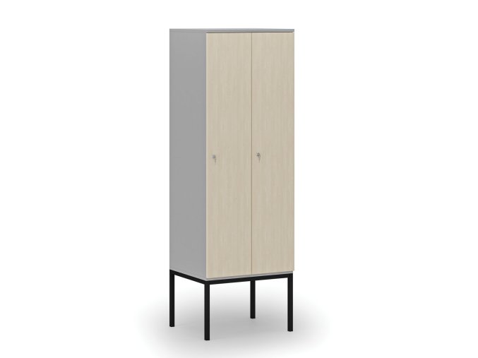 drevena satni skrinka s podnozi 2 oddily 1871 x 600 x 500 mm demont cylindricky zamek seda briza 76704