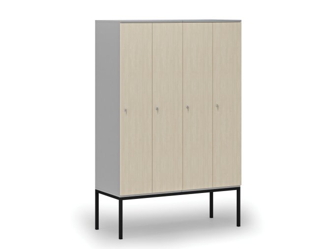 drevena satni skrinka s podnozi 4 oddily 1871 x 1200 x 500 mm demont cylindricky zamek seda briza 76762