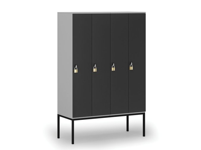 drevena satni skrinka s4 s podnozi 4 oddily 1871 x 1200 x 500 mm demont otocny zamek seda grafit 76781