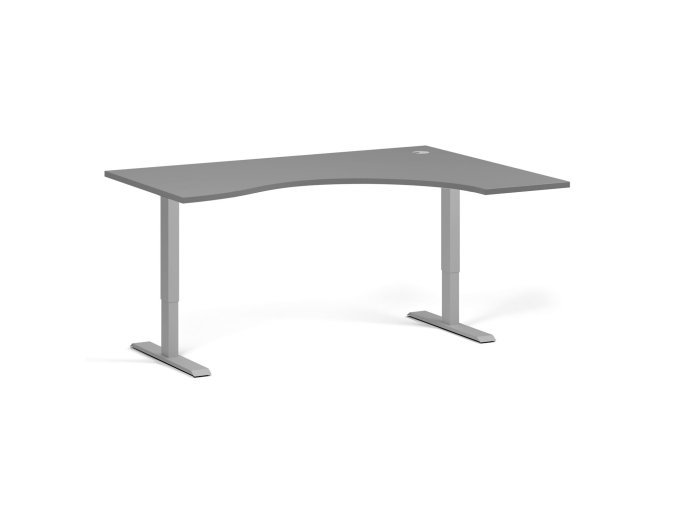 ergonomicky vyskove nastavitelny stul 160x120 cm 1 motor l p seda podnoz grafit 106040