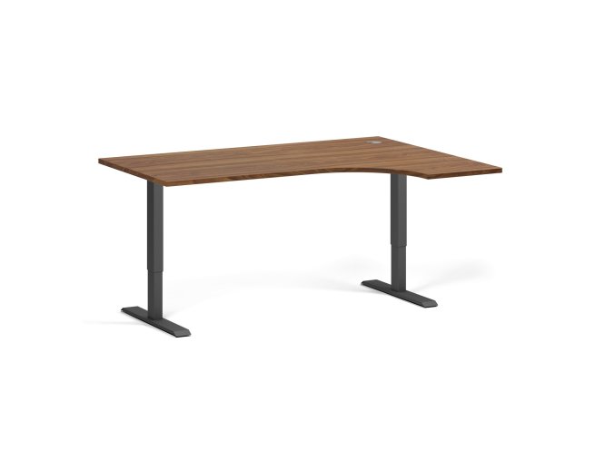 rohovy vyskove nastavitelny stul 160x120 cm 1 motor l p cerna podnoz orech 101180