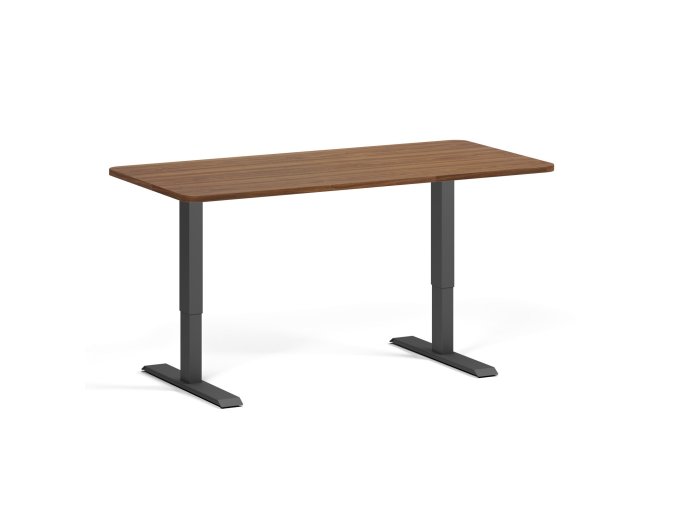 vyskove nastavitelny stul 160x80 cm 1 motor zaoblene rohy cerna podnoz orech 99837