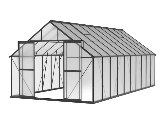 Skleník 245 x 304 x 606 cm, černý