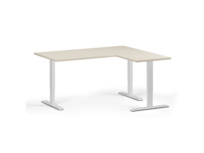 rohovy vyskove nastavitelny stul 160x140 cm 3 motory l p bila podnoz briza 102610