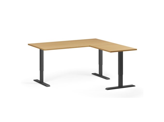 rohovy vyskove nastavitelny stul 160x160 cm 3 motory l p cerna podnoz buk 102908