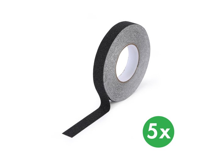 protiskluzova paska jemne zrno 25 mm x 18 3 m baleni 5 ks cerna 116343