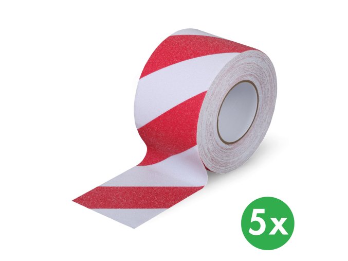 protiskluzova paska jemne zrno 100 mm x 18 3 m baleni 5 ks bilo cervena 116726