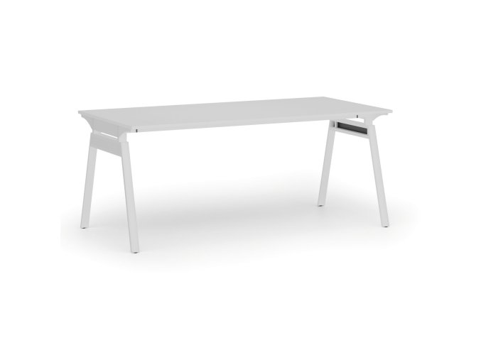 Kancelářský stůl PRIMO SIGMA, 180x90 cm, bílá podnož, bílá