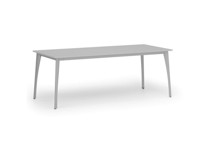 Jednací kancelářský stůl PRIMO OMEGA, 200x90 cm, šedá podnož, šedá