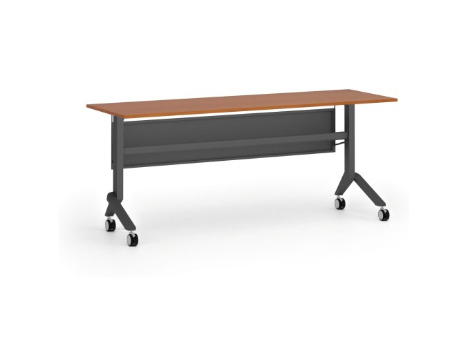 Mobilní stůl PRIMO MOVE, 180x60 cm, černá podnož, třešeň