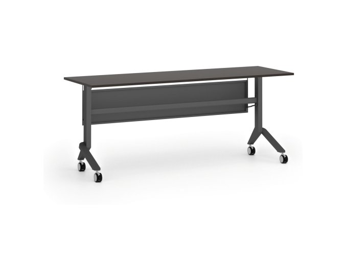 Mobilní stůl PRIMO MOVE, 180x60 cm, černá podnož, wenge