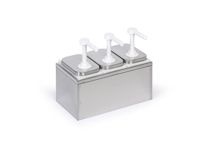 Dávkovač na omáčky, 3 pumpičky, 3x 2 l, 370 x 200 x 255 mm
