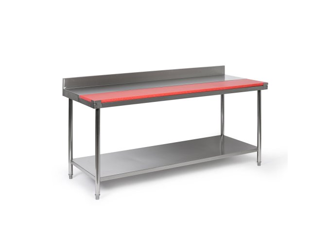 nerezovy stul s krajeci deskou 1800 x 700 x 850 mm 112010
