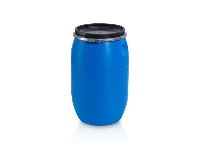 plastovy sud s odnimatelnym vikem a pakovym uzaverem 220 l 113201