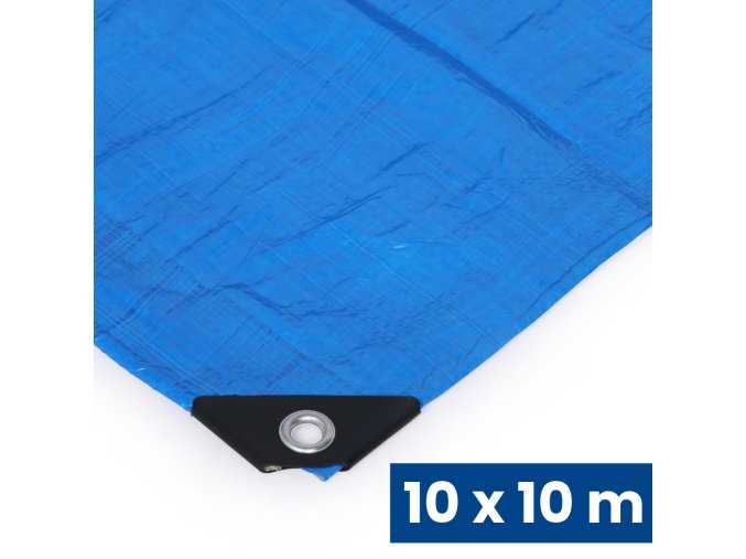 Univerzální krycí plachta s oky, PE, 100 g/m2, 10 x 10 m
