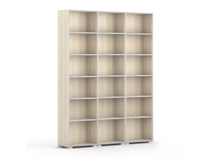 knihovna silver line 3 sloupce 2230 x 1800 x 400 mm dub prirodni 115031