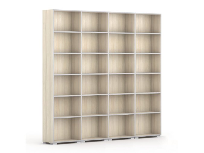knihovna silver line 4 sloupce 2230 x 2400 x 400 mm dub prirodni 115032