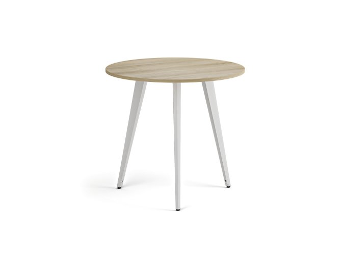 konferencni stul primo vibe prumer 80 cm bila podnoz dub prirodni 122365