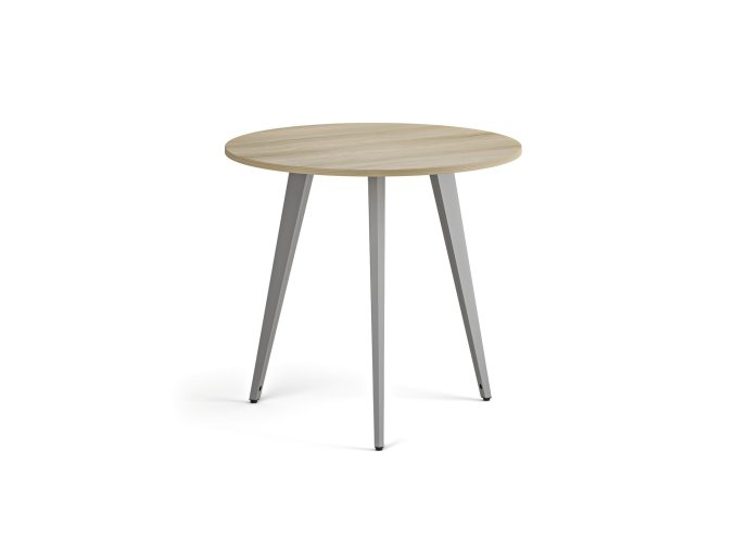 konferencni stul primo vibe prumer 80 cm sedostribrna podnoz dub prirodni 122373