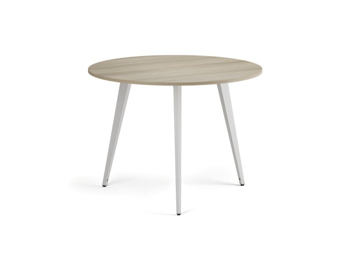 konferencni stul primo vibe prumer 100 cm bila podnoz dub prirodni 122341
