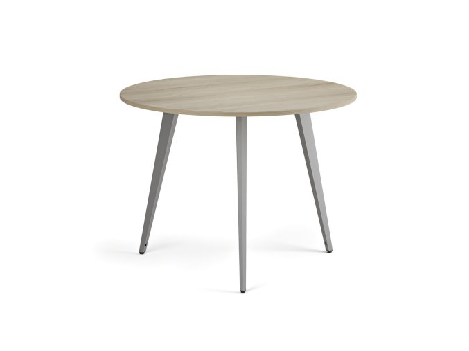 konferencni stul primo vibe prumer 100 cm sedostribrna podnoz dub prirodni 122349