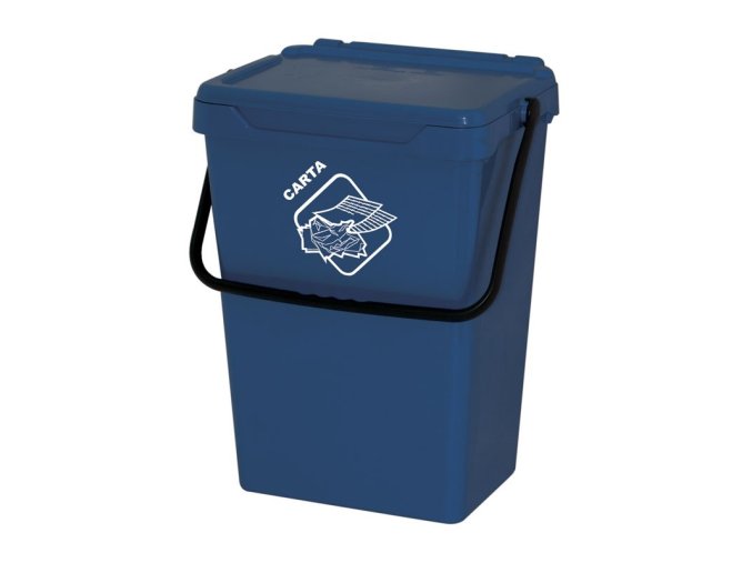 plastovy odpadkovy kos pro trideni odpadu modry 35 l 116408