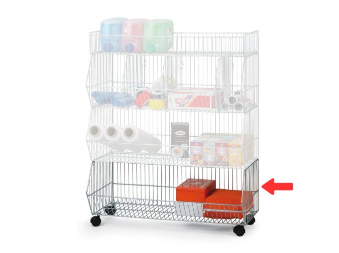 drateny hrabaci kos stohovaci s kolecky 385 x 605 x 430 mm 122070