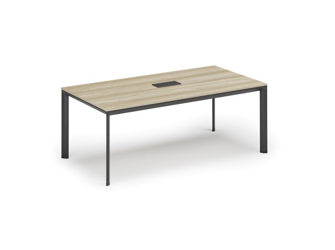 jednaci stul primo invitation 200x100 cm dub prirodni stolni zasuvka typ vi cerna 132491