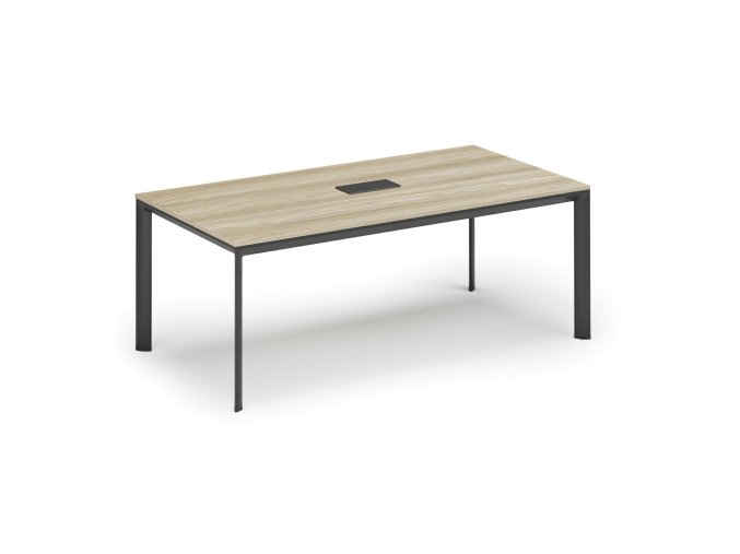 jednaci stul primo invitation 240x120 cm dub prirodni stolni zasuvka typ i cerna 127256