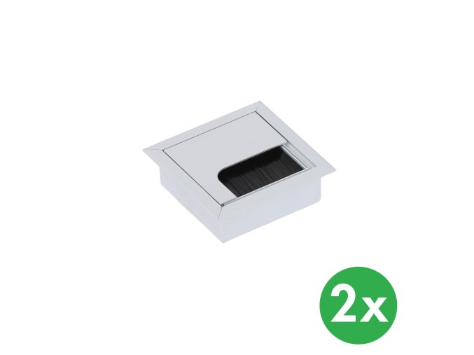 hlinikova stolova kabelova pruchodka 80 x 80 mm baleni 2 ks 133130