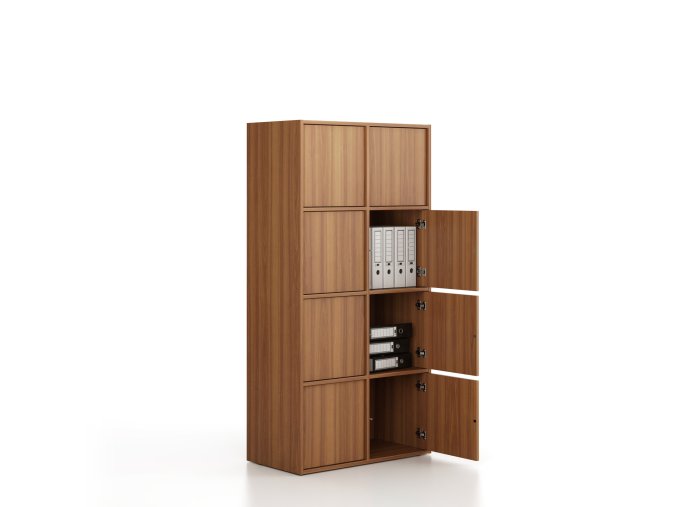 kancelarska skrin frame 8x dvere 872 x 450 x 1735 mm push lock orech 78786