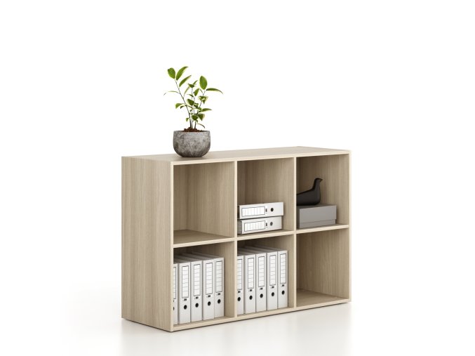 regal frame nizky 3 sloupce 881 x 1299 x 450 mm dub prirodni 78572