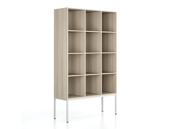 regal frame s bilou podnozi 1299 x 450 x 2185 mm dub prirodni 79608