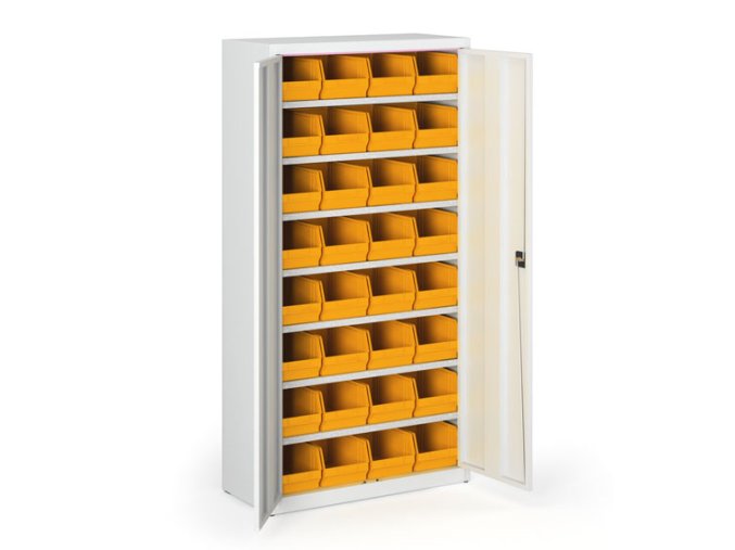 skrin s plastovymi boxy basic 1800 x 400 x 920 mm 32xc seda sede dvere 143586