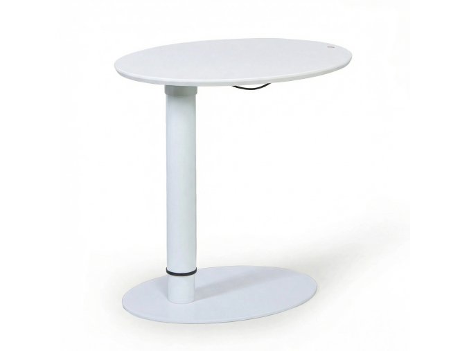 ovalny polohovaci stul se zaoblenymi rohy bily 50x65 cm 143060