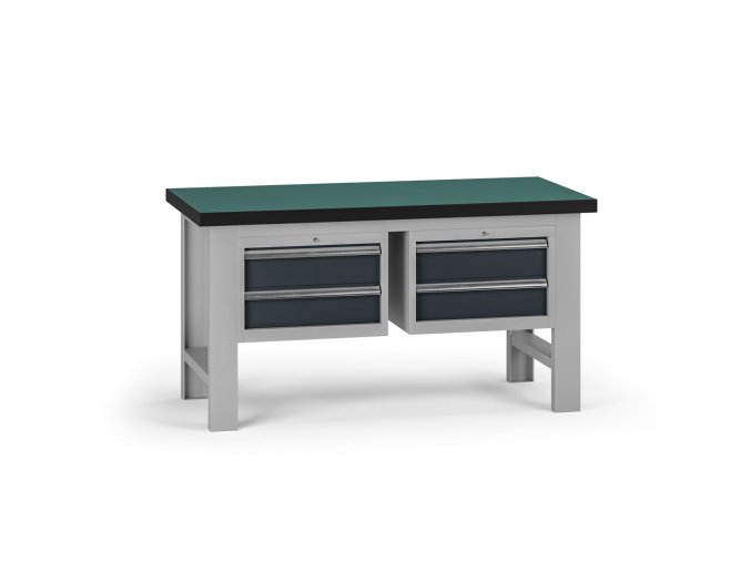pracovni stul do dilny g8 1500 x 750 x 800 mm 2x kontejner 4 zasuvky grafit 138167
