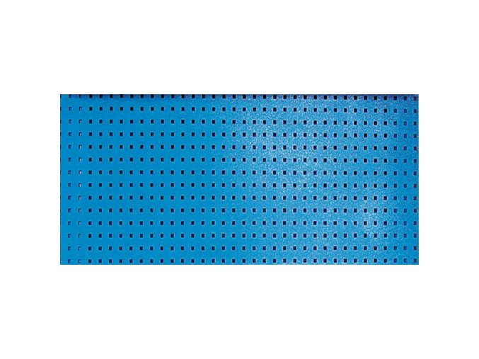Perforovaný zadní panel na nářadí k pracovním stolům GD, otvory 10 x 10 mm, rozteč 38 x 38 mm, modrá