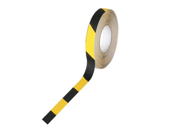 Protiskluzová páska - jemné zrno, 25 mm x 18,3 m, černo-žlutá