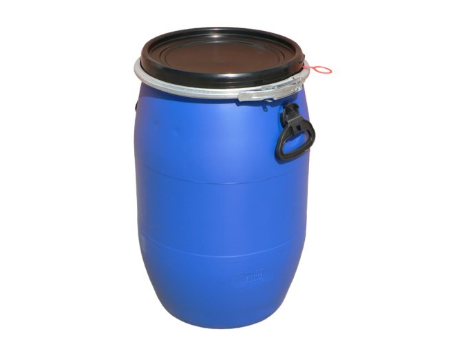 Plastový sud s odnímatelným víkem a pákovým uzávěrem 60 L