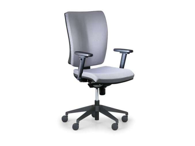 Kancelářská židle LEON PLUS, šedá, s područkami