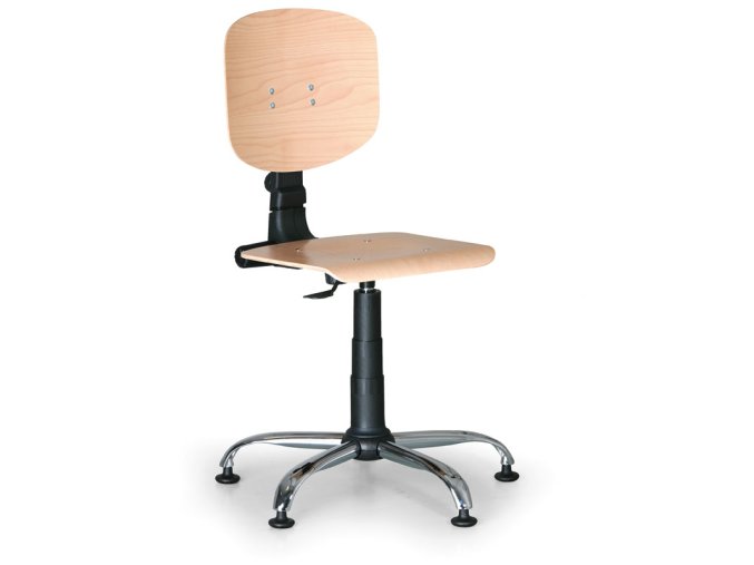 dilenska pracovni drevena zidle s kluzaky ocelovy kriz kluzaky 3716