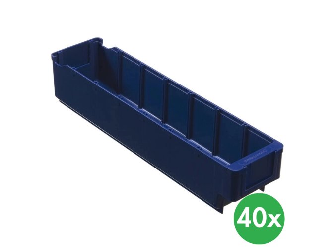 Plastová regálová přepravka MAX - 94 x 400 x 80 mm, 40 ks