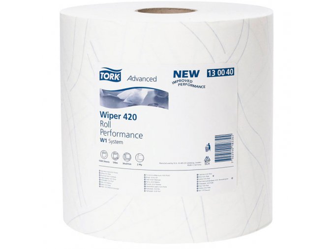 Tork Advanced 420 Performance papírové utěrky, role, bílá, šířka 369 mm