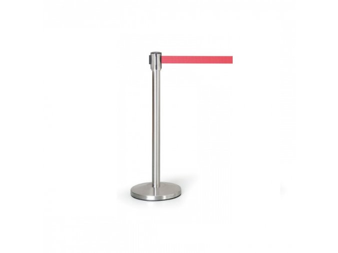 zahrazovaci sloupek se samonavijecim pasem nerez matny cervena 5528