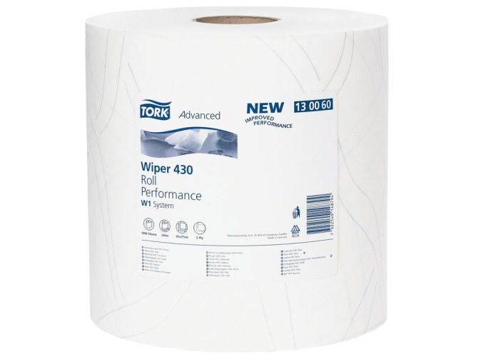 Tork Advanced 430 Performance papírové utěrky, role, bílá, šířka 369 mm