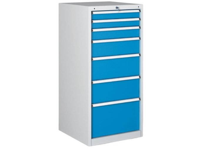 Dílenská zásuvková skříň na nářadí WL/BL, 7 zásuvek, 565 x 580 x 1200 mm