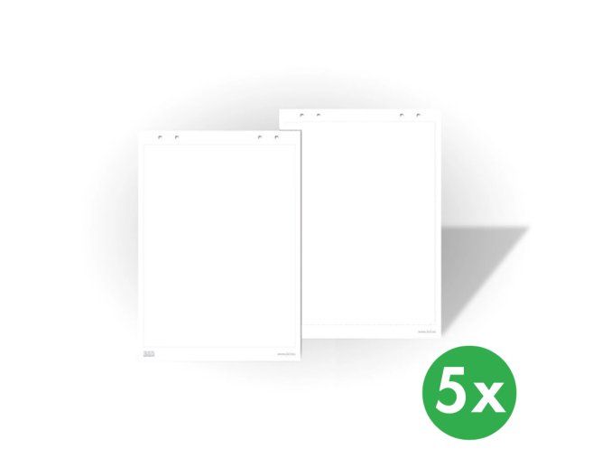 papirove bloky pro flipchart tabule baleni 5x 25 listu bila 124466